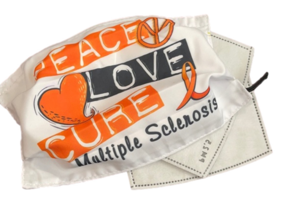 New Peace,❤️, cure Mult Sclerosis face mask - Picture 1 of 4